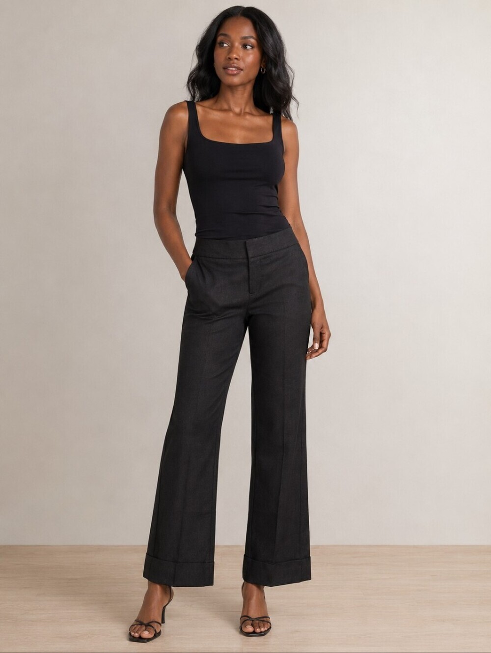 ❤️ BANANA REPUBLIC VINTAGE Y2K LINEN BLEND TROUSERS / PANTS IN BLACK, 4 (27)
